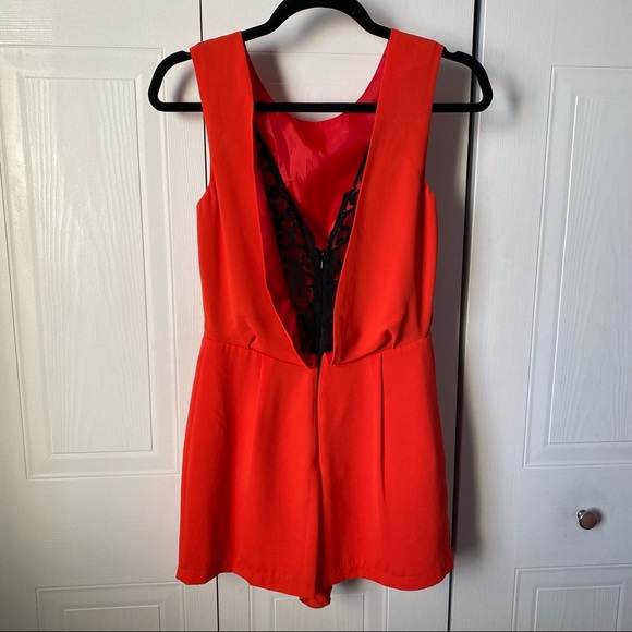 Topshop orange and black lace romper - Picture 2 of 3